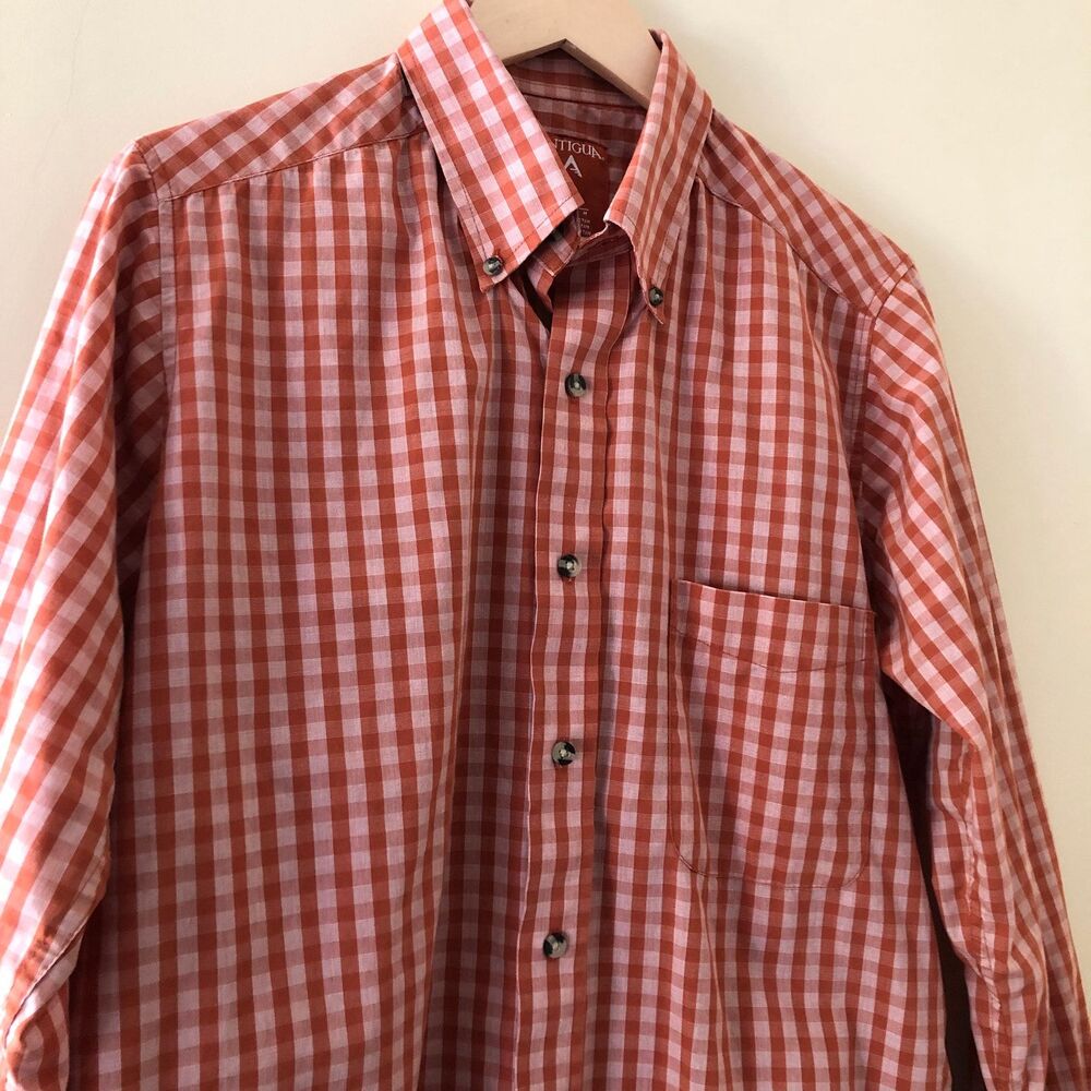Antigua Button Down Shirt Orange Size M